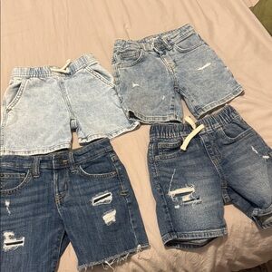Set of 4 Distressed Denim Shorts boys 4T